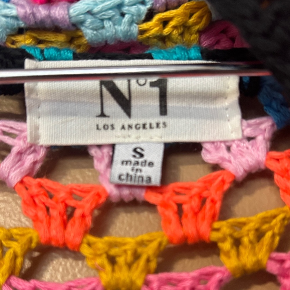 Colorful Crochet Open-Front Cardigan - Picture 2 of 9